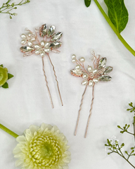 Pearl and Rhinestone Hair Pin (Set of 2)
