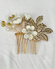 White Flower Hair Comb