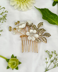 White Flower Hair Comb
