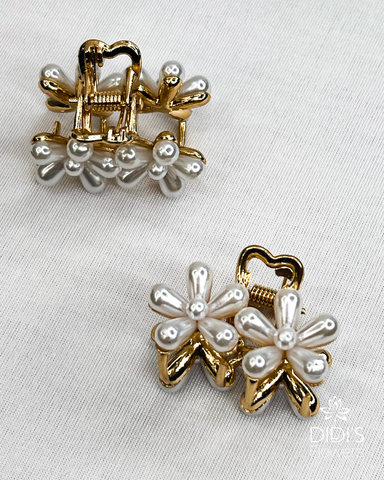 Flower Pearl Hair Clip - Set of 2