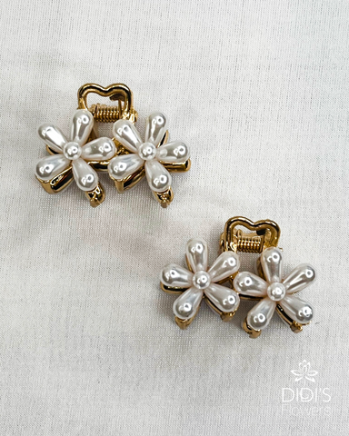Flower Pearl Hair Clip - Set of 2