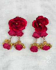 Red Floral Earrings