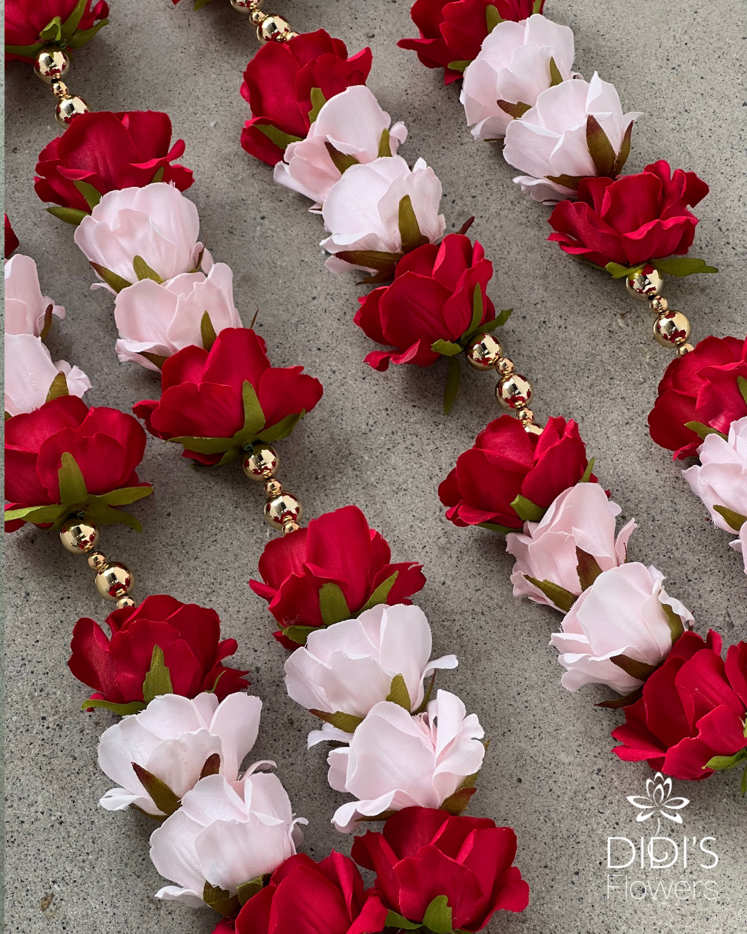 Mini Beaded Roses Mini Roses Garlands with beads – Didi's Flowers