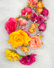 Mini Kaleera - Hot Pink and Yellow With Rhinestones