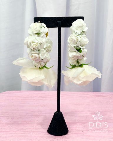 White Floral Earrings