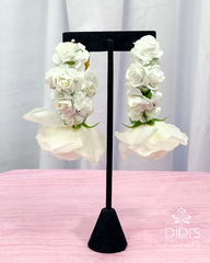 White Floral Earrings