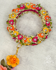 Mini Kaleera - Hot Pink and Yellow With Rhinestones