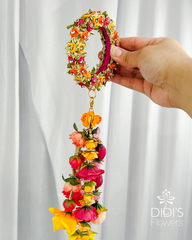 Mini Kaleera - Hot Pink and Yellow With Rhinestones