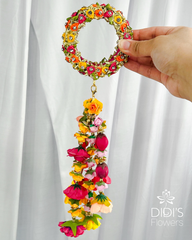 Mini Kaleera - Hot Pink and Yellow With Rhinestones