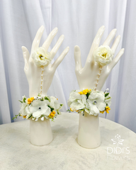 White Floral Handpieces - Set of 2