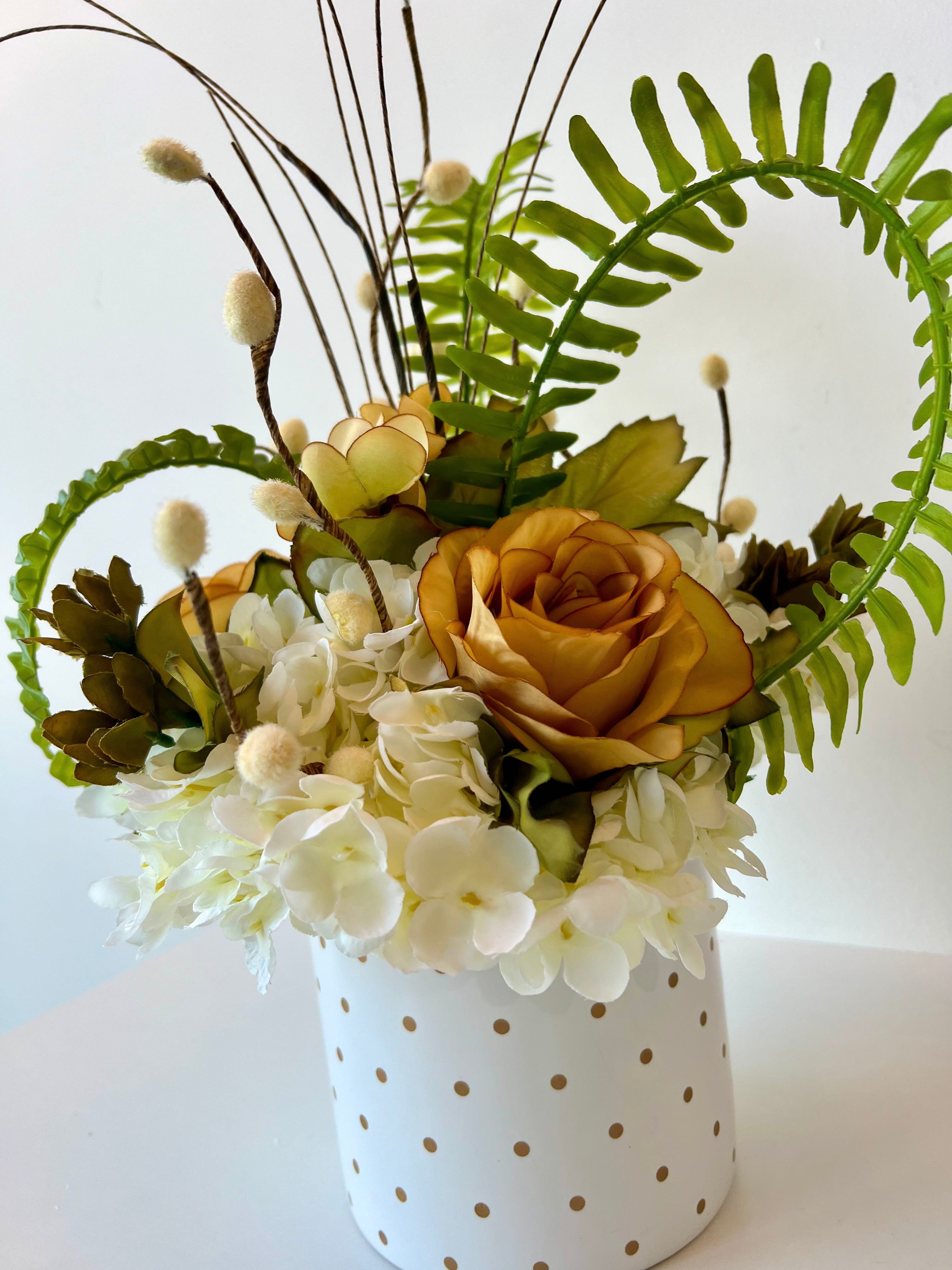 Green and White Arrangement