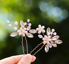 Pearl and Rhinestone Hair Pin (Set of 2)