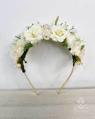 White With Glitter Floral Headband