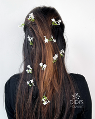 White Star Jasmine Hairpiece Roses - Individual Blooms (Box of 12)