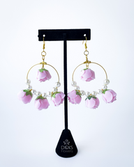 Floral Set - Hoop Earrings & Tikka