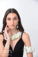 Floral Set - White With Arm Band