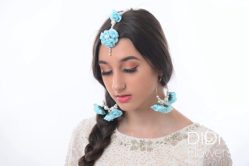 Floral Set - Earrings, Tikka & Handpieces