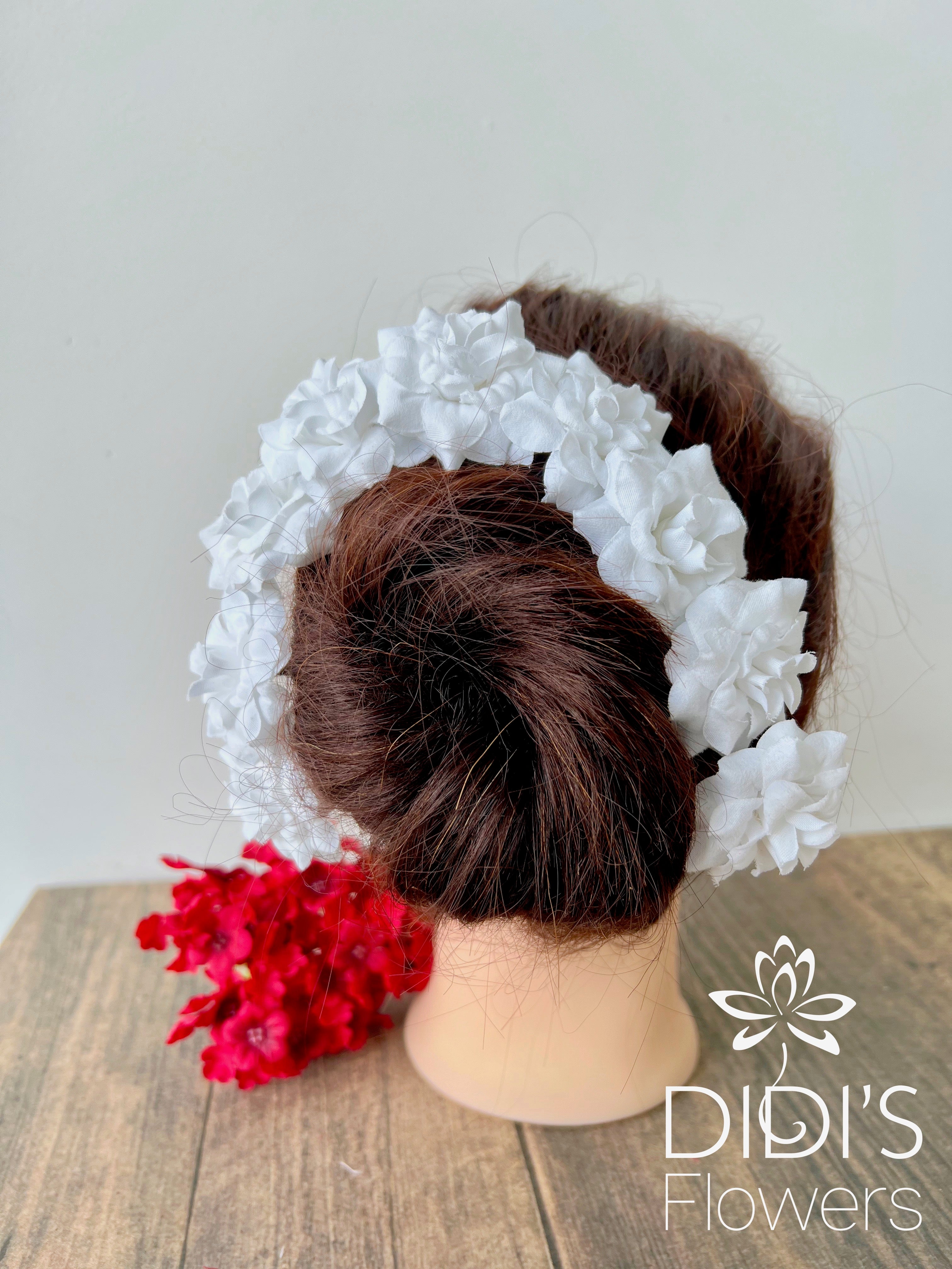 Rose Hairpiece Band - White