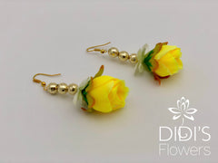 Floral Set - Yellow & Gold - Earrings, Necklace & Handpieces