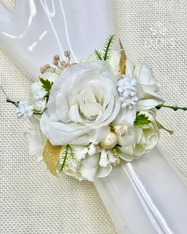 White Floral Wedding Corsage